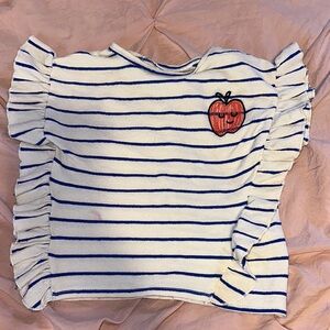 Striped Kids Shirt with Apple Patch